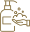 A brown and black picture of a hand washing machine