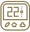 A green square with brown numbers and symbols.